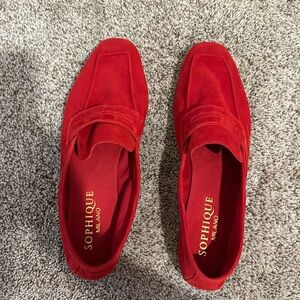 Sophique Milano Red Suede Loafers size 41